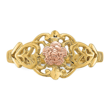 14k Two-Tone Gold Cut-Out Flower Ring