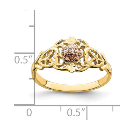 14k Two-Tone Gold Cut-Out Flower Ring