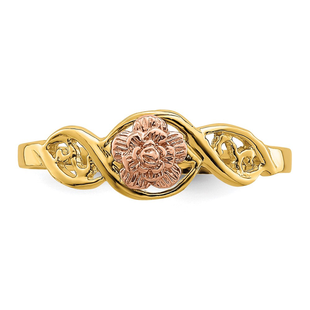 14k Two-Tone Gold Flower Ring