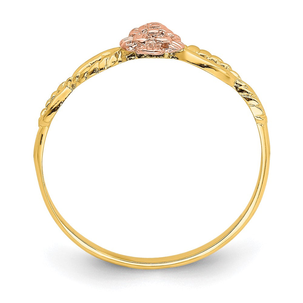 14k Two-Tone Gold Flower Ring