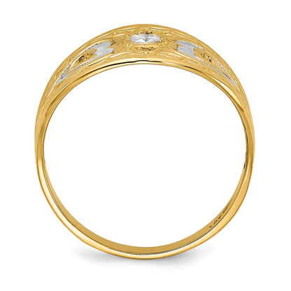14k Yellow Gold w/ Hearts Starburst Ring