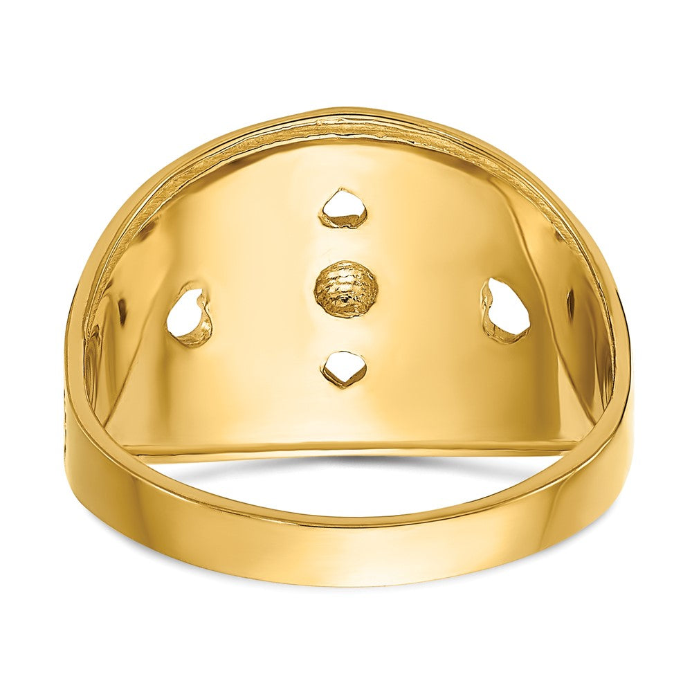 14k Yellow Gold w/ Hearts Starburst Ring