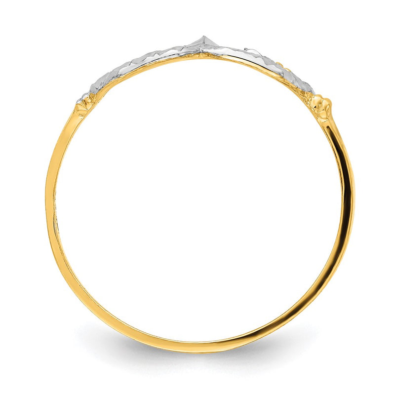 14k Yellow Gold w/ Rhodium D/C Double Octagon Ring