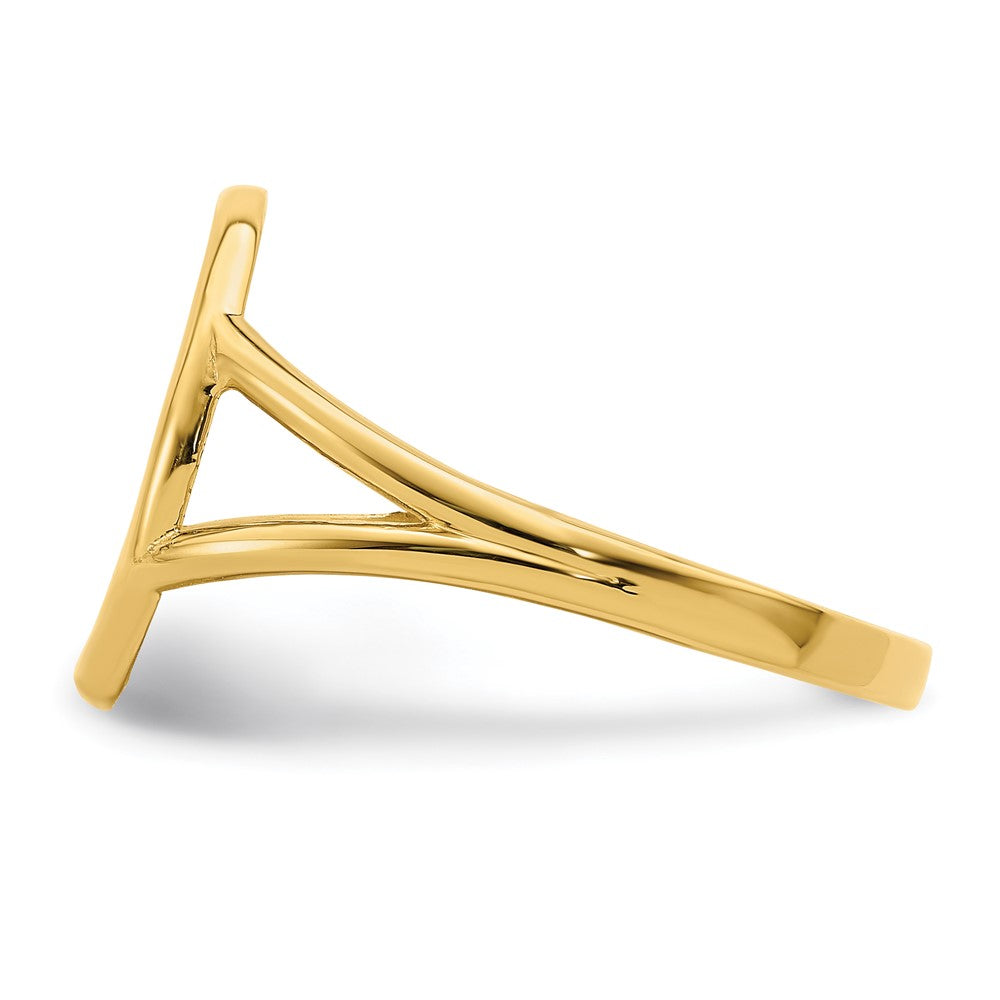 14K Yellow Gold Polished Raphael Angel in Circle Ring