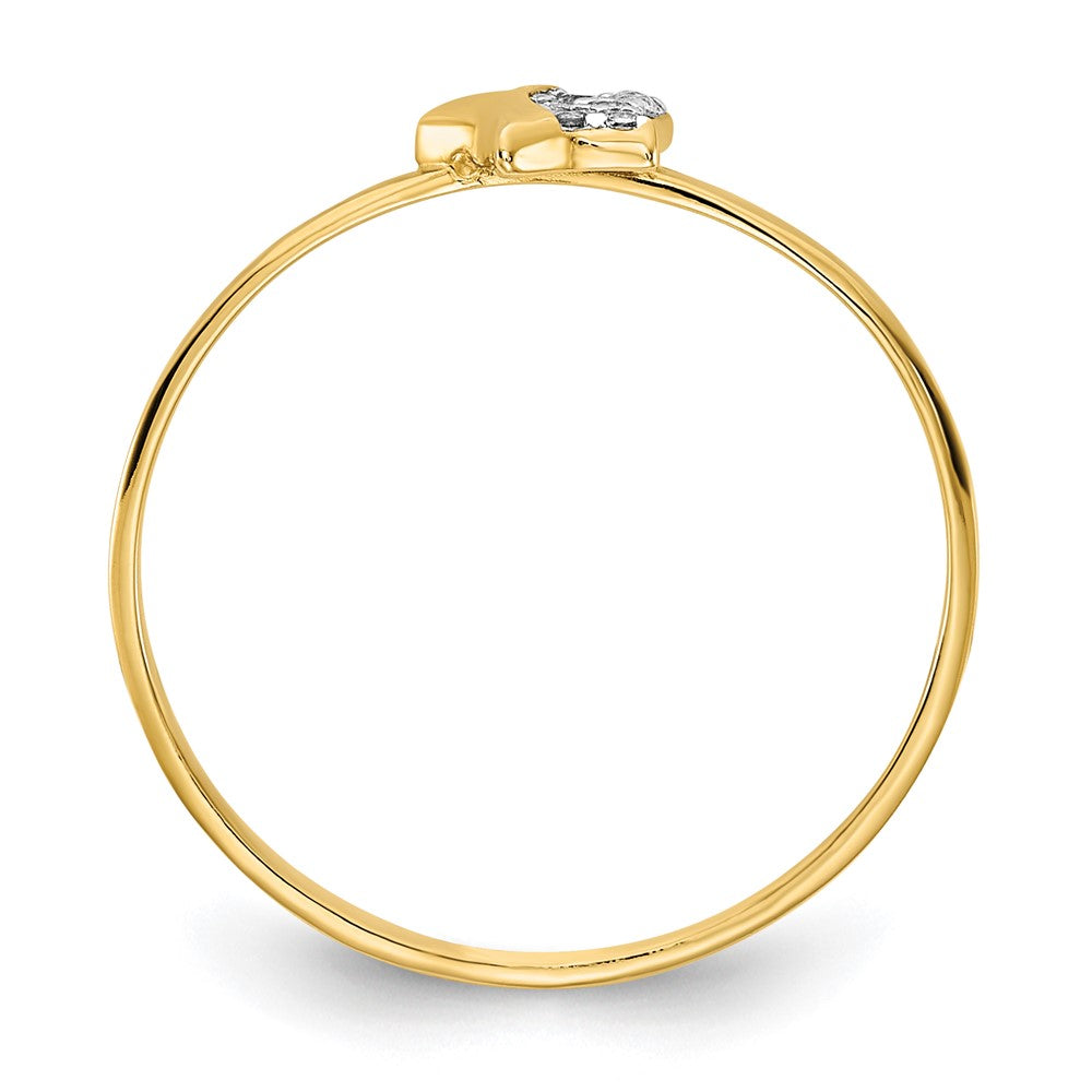 14K Yellow Gold Polished CZ Star Ring