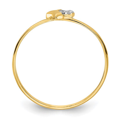 14K Yellow Gold Polished CZ Star Ring