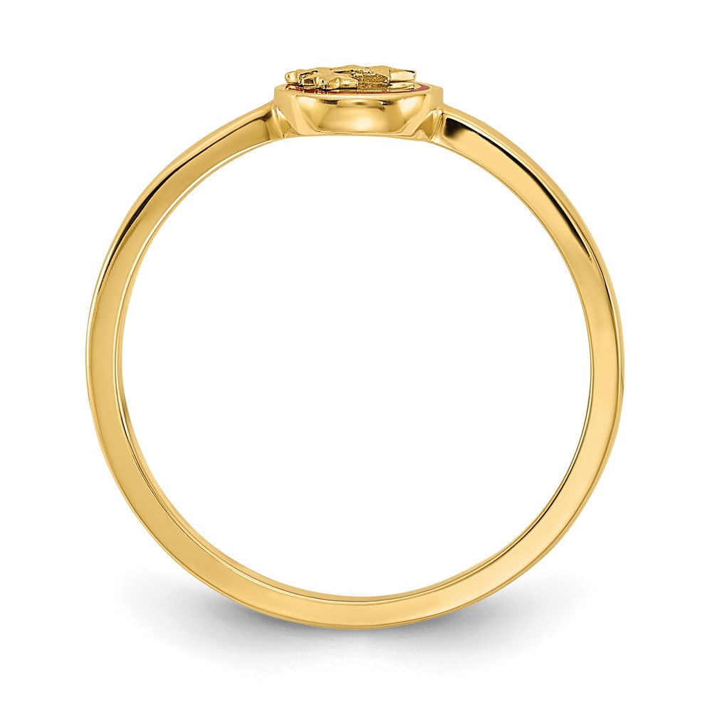 14K Yellow Gold Enameled with Diamond-cut Stars Ring
