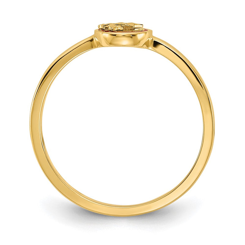 14K Yellow Gold Enameled with Diamond-cut Stars Ring
