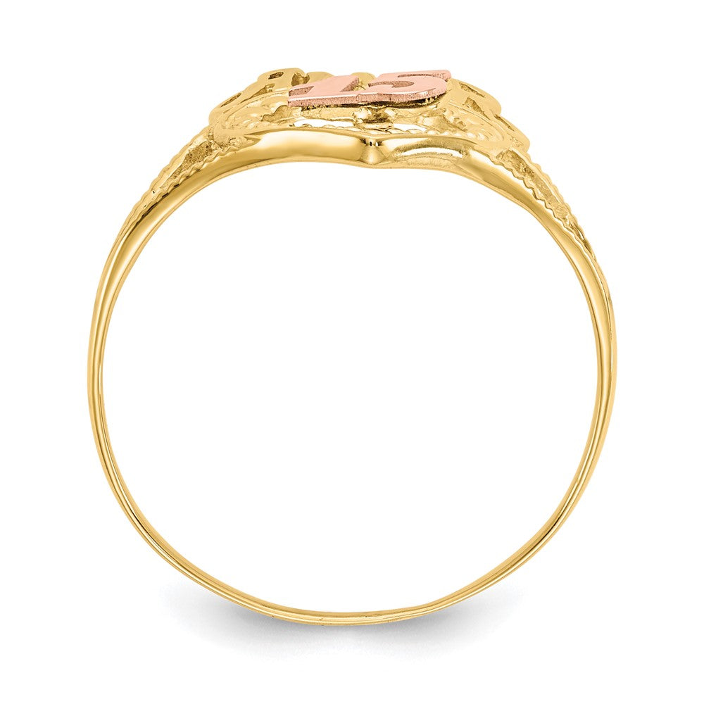 14k Two-Tone Gold Amor 15 Heart Ring
