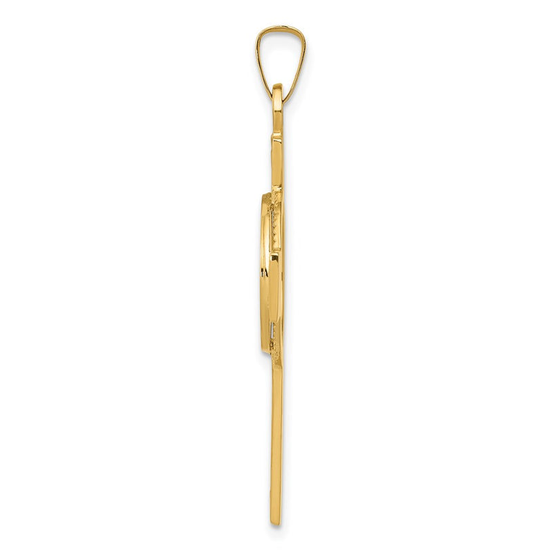 14k Yellow Gold Cross w/St Anthony Medal Pendant