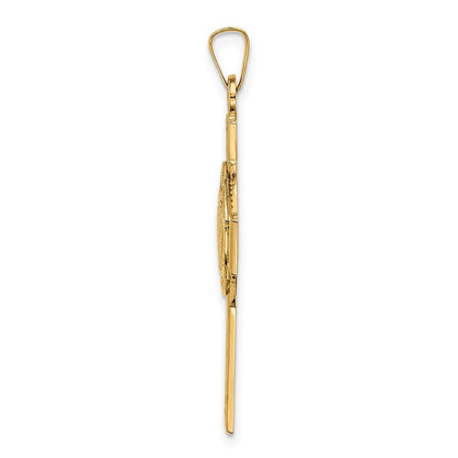 14k Yellow Gold Army Insignia Cross Pendant