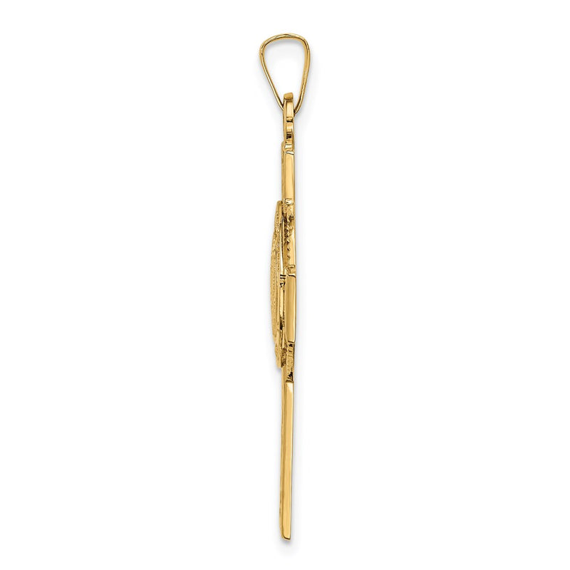 14k Yellow Gold Army Insignia Cross Pendant