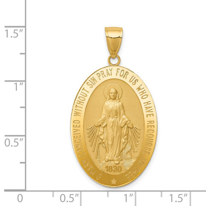 14k Yellow Gold Miraculous Medal Pendant