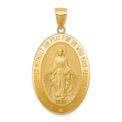 14k Yellow Gold Miraculous Medal Pendant