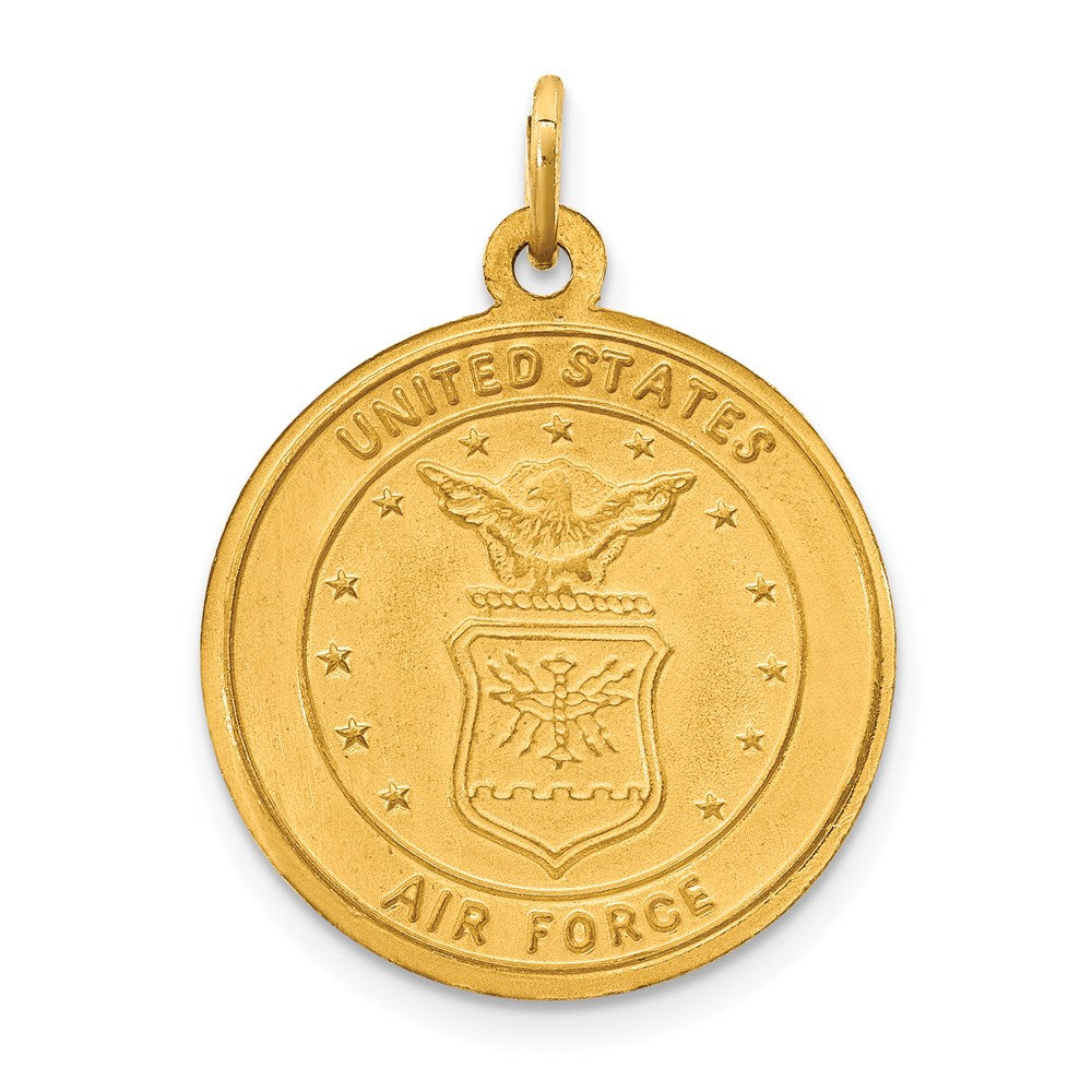 14k Yellow Gold US Air Force Saint Christopher Medal Pendant