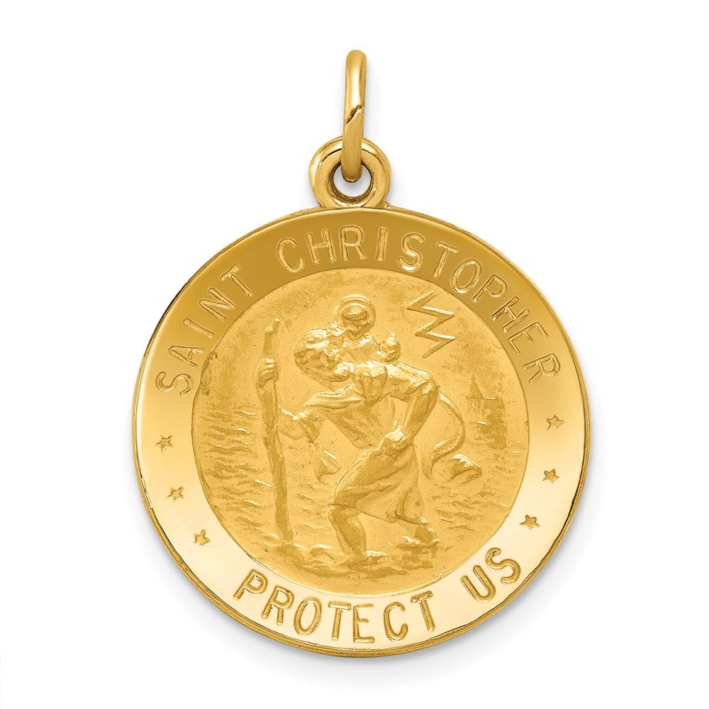 14k Yellow Gold US Air Force Saint Christopher Medal Pendant