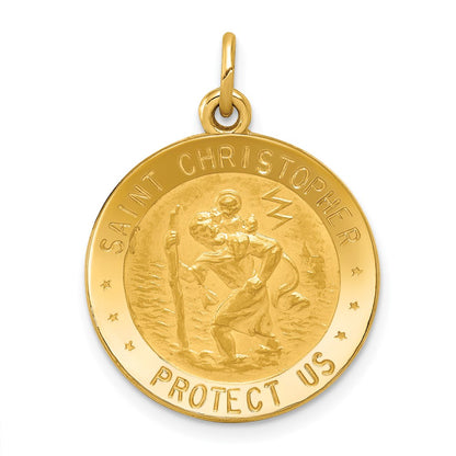 14k Yellow Gold US Air Force Saint Christopher Medal Pendant