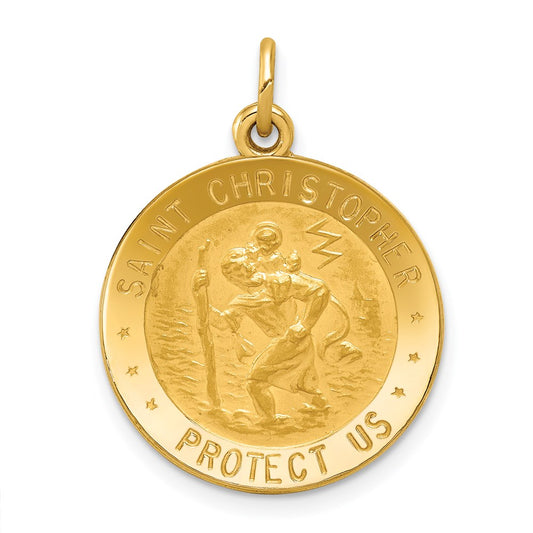 14k Yellow Gold US Air Force Saint Christopher Medal Pendant