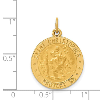 14k Yellow Gold US Army Saint Christopher Medal Pendant