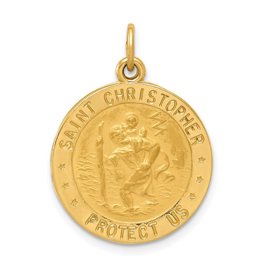 14k Yellow Gold US Army Saint Christopher Medal Pendant
