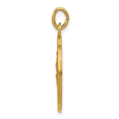 14k Yellow Gold US Coast Guard Saint Christopher Medal Pendant