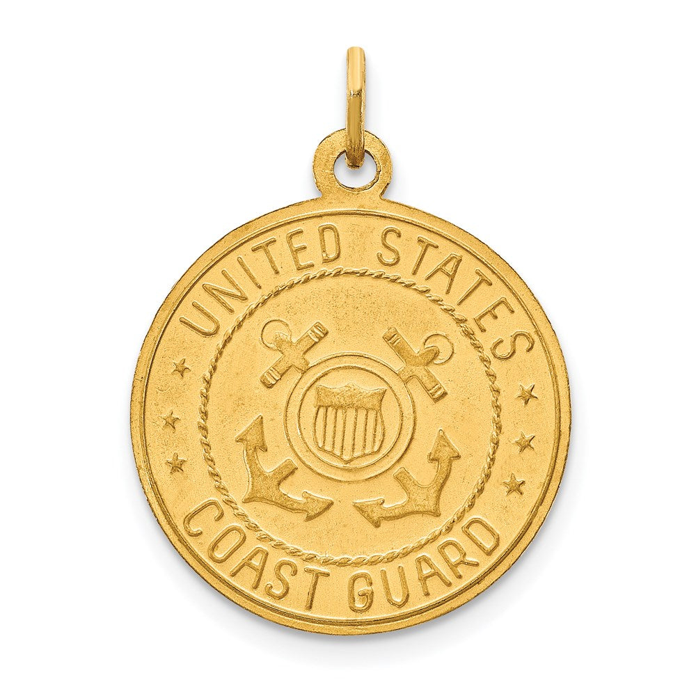 14k Yellow Gold US Coast Guard Saint Christopher Medal Pendant