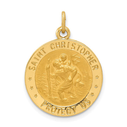14k Yellow Gold US Coast Guard Saint Christopher Medal Pendant
