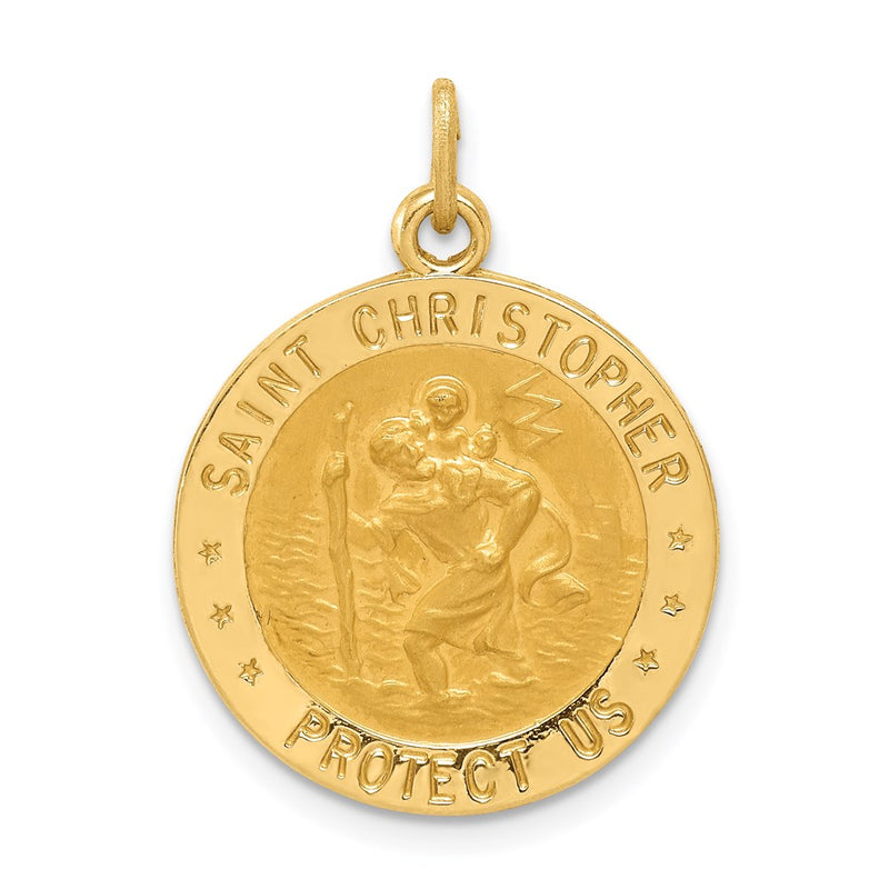 14k Yellow Gold US Coast Guard Saint Christopher Medal Pendant