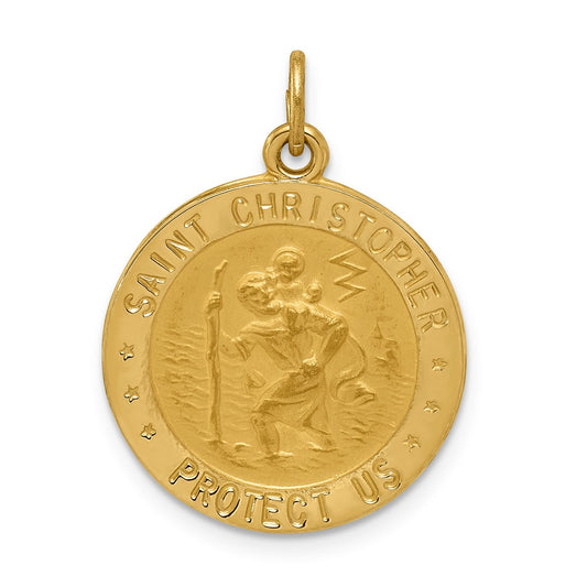 14k Yellow Gold US Marine Corp Saint Christopher Medal Pendant