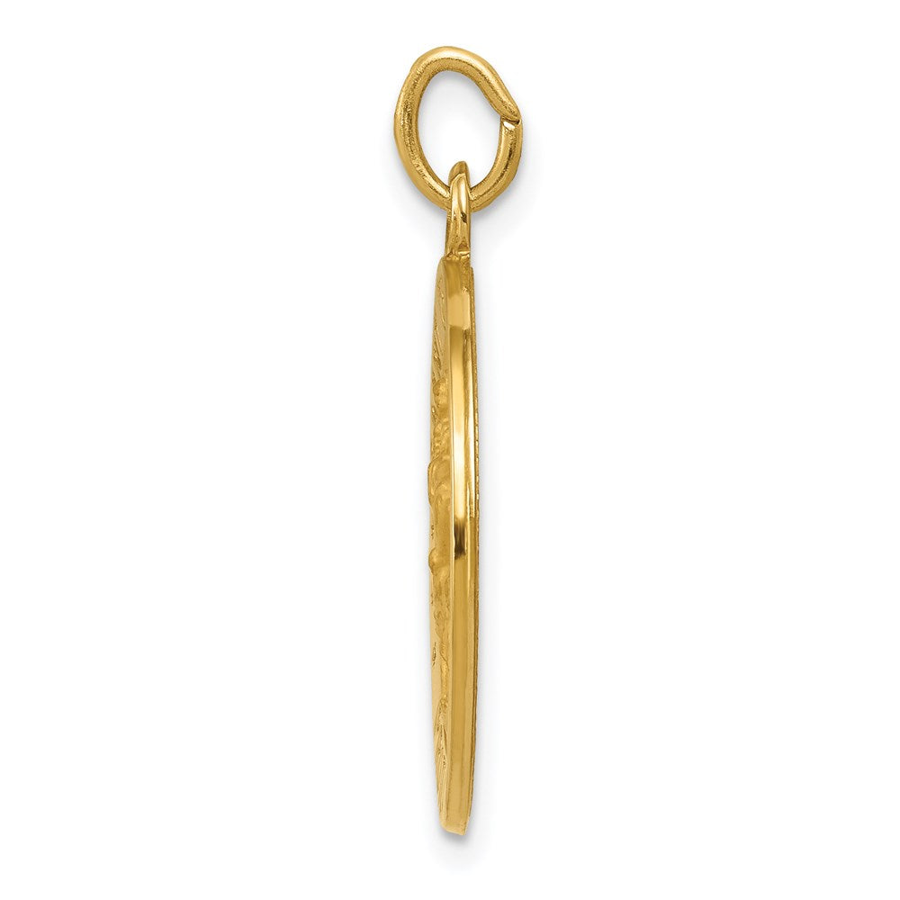 14k Yellow Gold US Navy Saint Christopher Medal Pendant