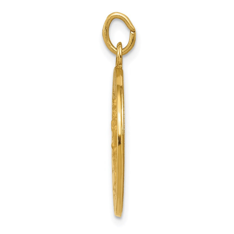 14k Yellow Gold US Navy Saint Christopher Medal Pendant