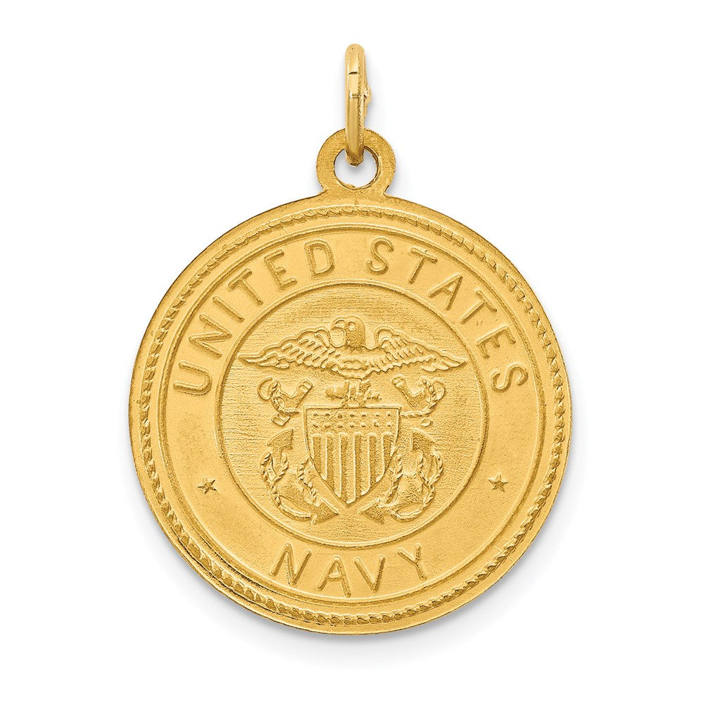 14k Yellow Gold US Navy Saint Christopher Medal Pendant