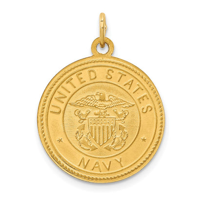 14k Yellow Gold US Navy Saint Christopher Medal Pendant