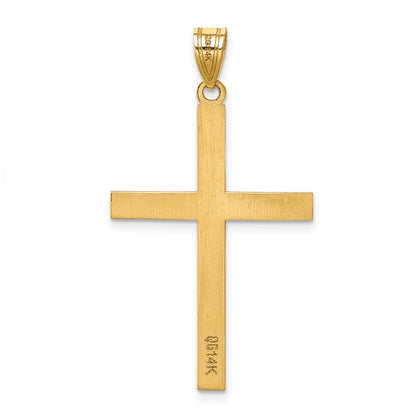 14k Yellow Gold Engravable Cross Charm