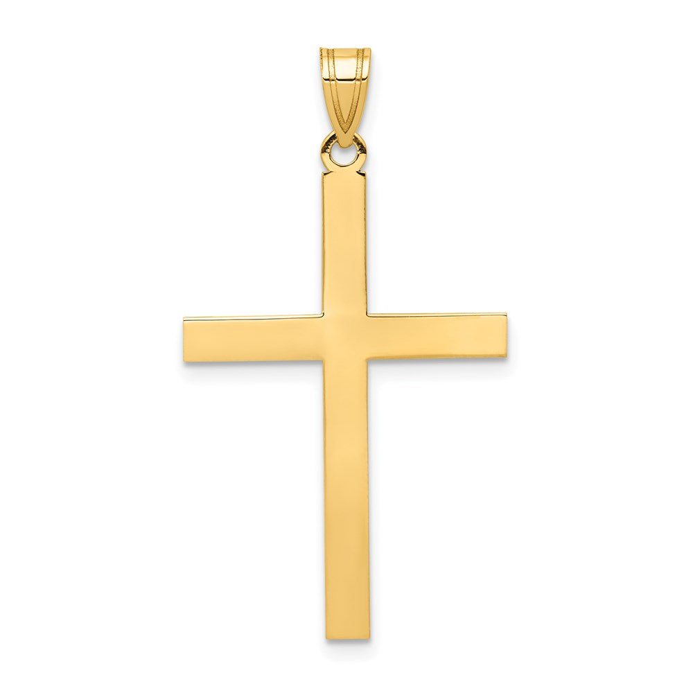 14k Yellow Gold Engravable Cross Charm
