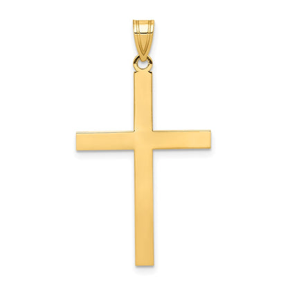 14k Yellow Gold Engravable Cross Charm