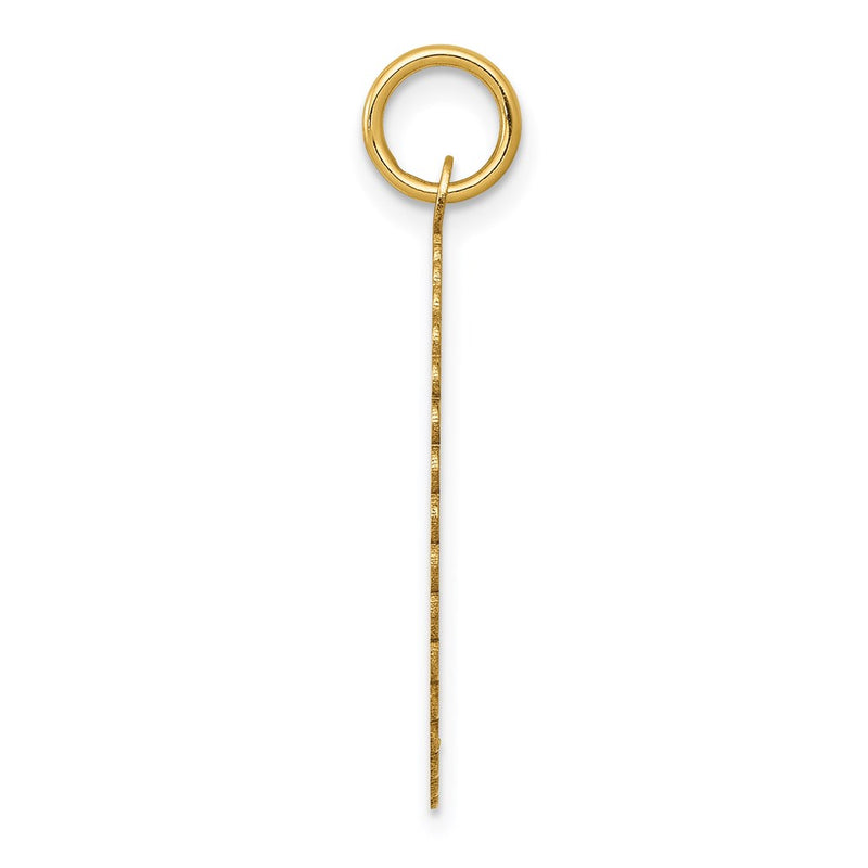 14k Yellow Gold Engravable Round Scalloped Disc Charm