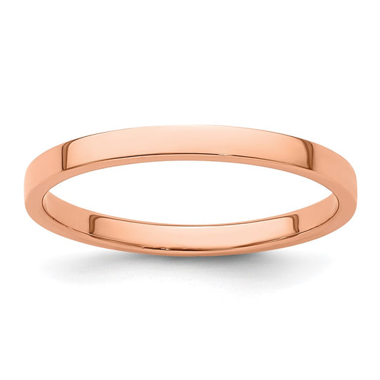 Solid 14K Yellow Gold Rose Gold 2mm Light Weight Flat Men's/Women's Wedding Band Ring Size 8.5