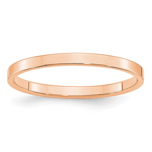 Solid 18K Yellow Gold Rose Gold 2mm Light Weight Flat Men's/Women's Wedding Band Ring Size 5