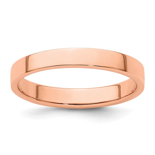 Solid 14K Yellow Gold Rose Gold 3mm Light Weight Flat Men's/Women's Wedding Band Ring Size 7.5