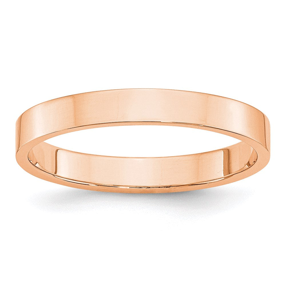 Solid 18K Yellow Gold Rose Gold 3mm Light Weight Flat Men's/Women's Wedding Band Ring Size 7.5