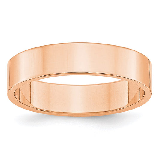 Solid 18K Yellow Gold Rose Gold 5mm Light Weight Flat Men's/Women's Wedding Band Ring Size 13.5