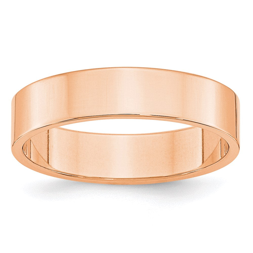 Solid 18K Yellow Gold Rose Gold 5mm Light Weight Flat Men's/Women's Wedding Band Ring Size 4.5