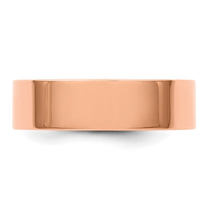 Solid 14K Yellow Gold Rose Gold 6mm Light Weight Flat Men's/Women's Wedding Band Ring Size 13