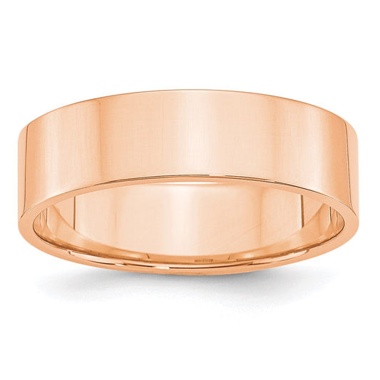 Solid 18K Yellow Gold Rose Gold 6mm Light Weight Flat Men's/Women's Wedding Band Ring Size 10