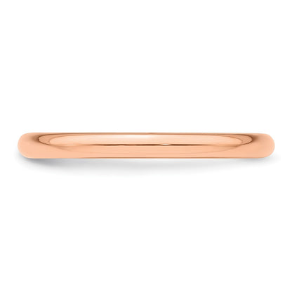 Solid 14K Yellow Gold Rose Gold 2mm Half Round Men's/Women's Wedding Band Ring Size 10.5