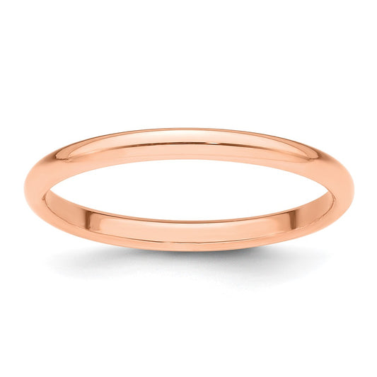 Solid 14K Yellow Gold Rose Gold 2mm Half Round Men's/Women's Wedding Band Ring Size 8.5