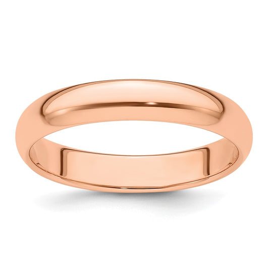 Solid 14K Yellow Gold Rose Gold 4mm Half-Round Wedding Men's/Women's Wedding Band Ring Size 5