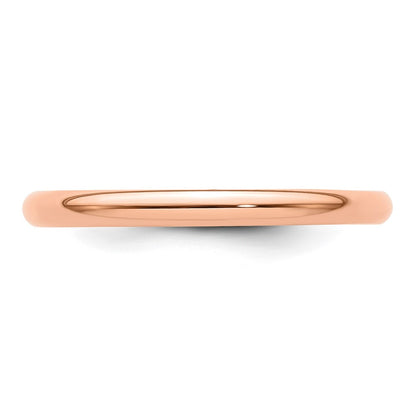 Solid 14K Yellow Gold Rose Gold 2mm Light Weight Half Round Men's/Women's Wedding Band Ring Size 4
