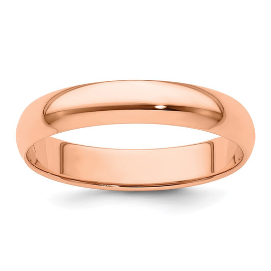 Solid 14K Yellow Gold Rose Gold 4mm Light Weight Half Round Men's/Women's Wedding Band Ring Size 4